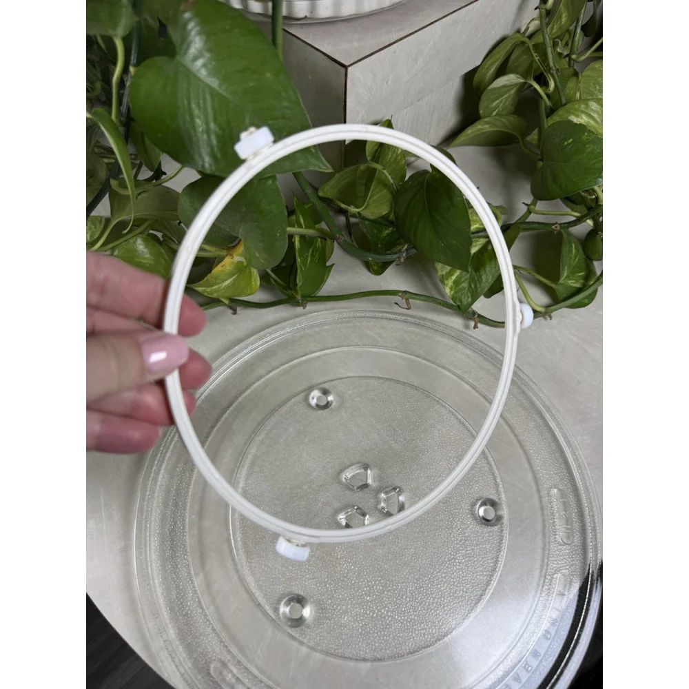 Glass Microwave Turntable Plate 11.5 inch Diameter Replacement Dish W/ Roller